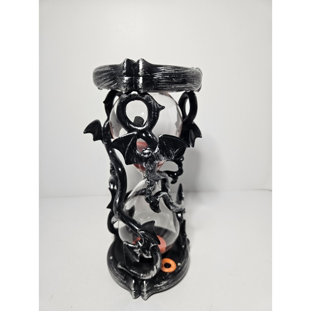 Animated Haunted Hourglass Halloween Prop Dragon Bat Wing Strobe Light Sound